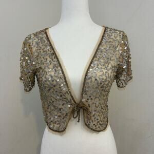 Wallis petite sheer sequin bolero